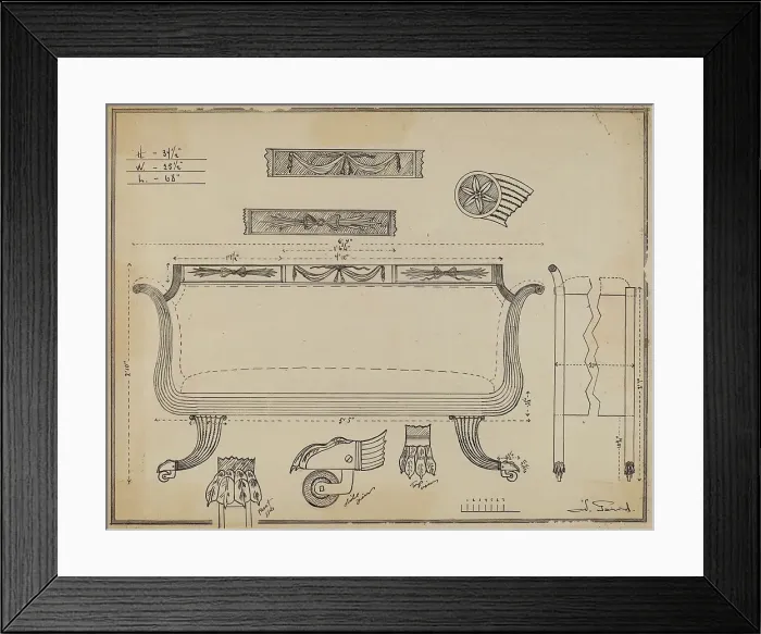 Framed Print : Sofa, c. 1936. Creator: Nicholas Gorid Framed Print : Sofa, c. 1936. Creator: Nicholas Gorid