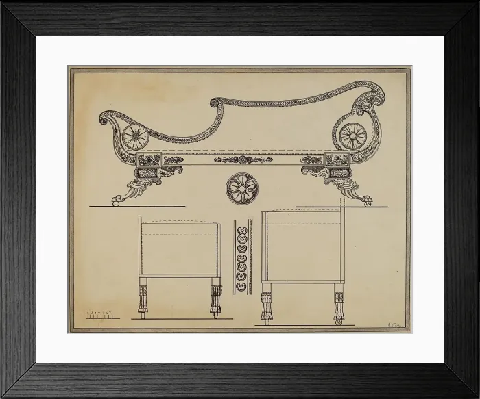 Framed Print : Sofa, 1936. Creator: Nicholas Gorid Framed Print : Sofa, 1936. Creator: Nicholas Gorid