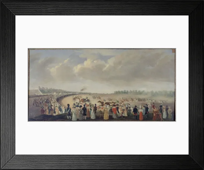 Framed Print : Races at Champ-de-Mars, current 8th arrondissemnt, around 1830. Creator: Unknown Framed Print : Races at Champ-de-Mars, current 8th arrondissemnt, around 1830. Creator: Unknown