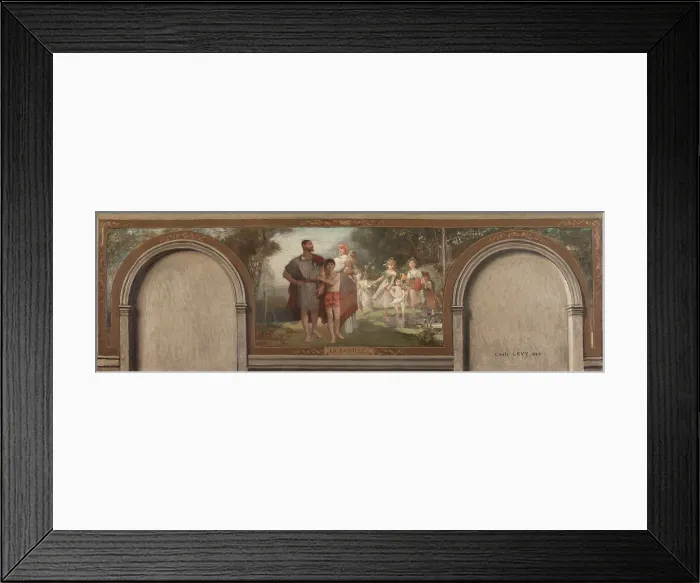 Framed Print : Esquisse pour le salon en hémicycle de la mairie du 16e : La famille, 1884. Creator: Emile Levy Framed Print : Esquisse pour le salon en hémicycle de la mairie du 16e : La famille, 1884. Creator: Emile Levy