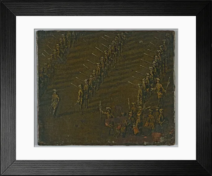 Framed Print : Review of the King's Regiment, circa 1690, between 1685 and 1695. Creator: Unknown Framed Print : Review of the King's Regiment, circa 1690, between 1685 and 1695. Creator: Unknown
