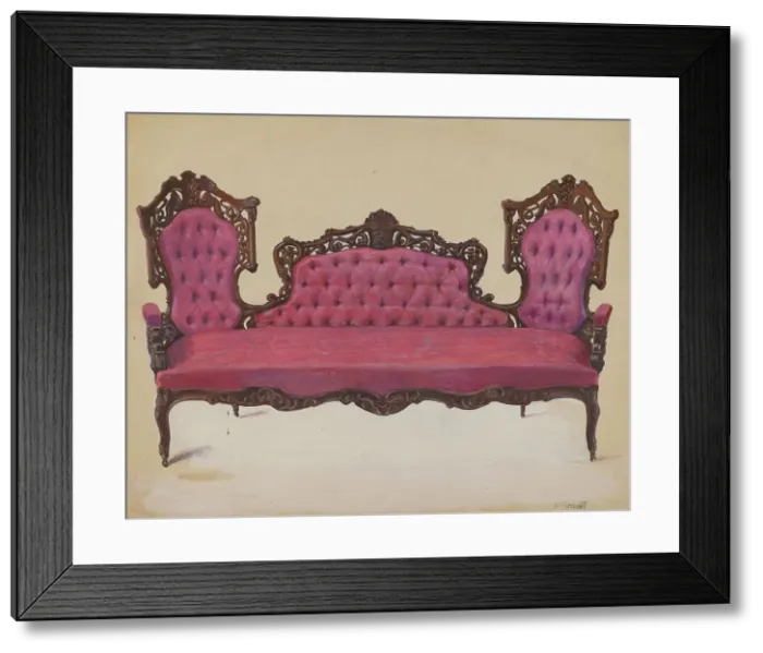 Framed Print : Sofa, 1936. Creator: Henry Granet Framed Print : Sofa, 1936. Creator: Henry Granet