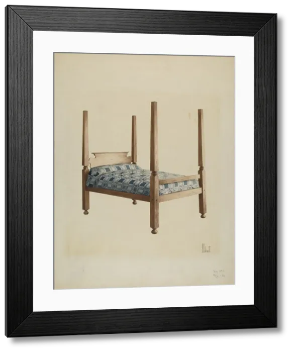 Framed Print : Four Poster Bed, c. 1940. Creator: Peter C. Ustinoff Framed Print : Four Poster Bed, c. 1940. Creator: Peter C. Ustinoff