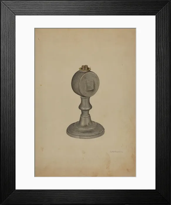 Framed Print : Camphor Lamp, c. 1940. Creator: LeRoy Griffith Framed Print : Camphor Lamp, c. 1940. Creator: LeRoy Griffith