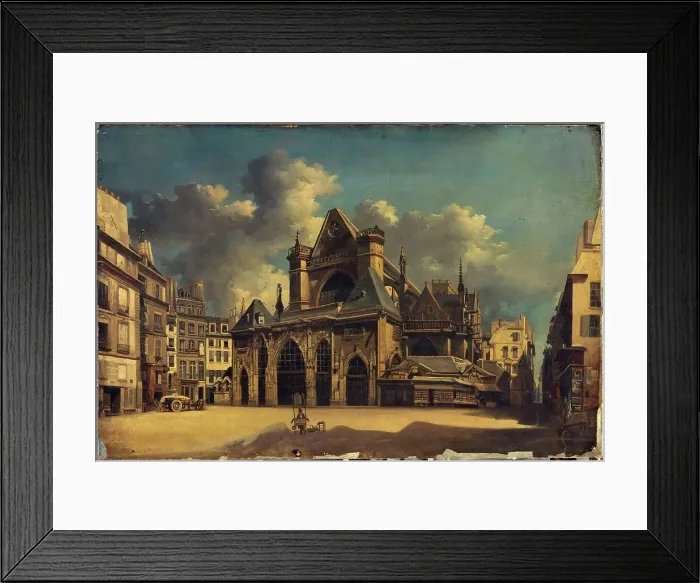 Framed Print : The church of Saint-Germain-l'Auxerrois, around 1840, current 1st arrondissement, c1835-1845. Creator: Unknown Framed Print : The church of Saint-Germain-l'Auxerrois, around 1840, current 1st arrondissement, c1835-1845. Creator: Unknown