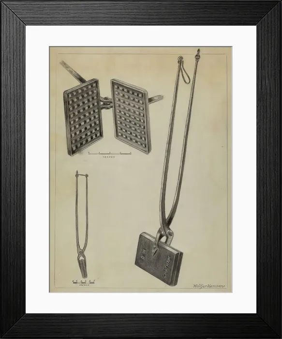Framed Print : Waffle Iron, c. 1936. Creator: Holger Hansen Framed Print : Waffle Iron, c. 1936. Creator: Holger Hansen