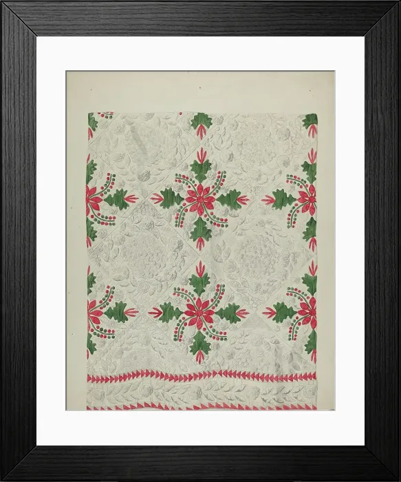 Framed Print : Quilt, c. 1937. Creator: James Vail Framed Print : Quilt, c. 1937. Creator: James Vail