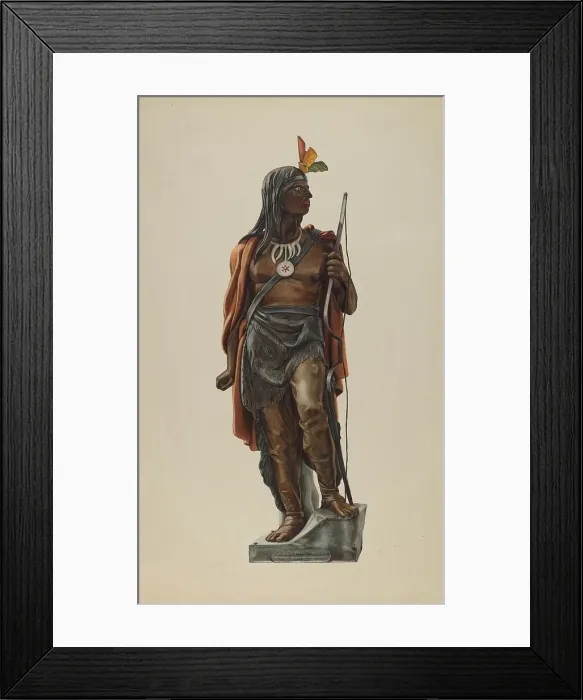 Framed Print : Cigar Store Indian, 1935 / 1942. Creators: Maurice Van Felix, Elizabeth Fairchild Framed Print : Cigar Store Indian, 1935 / 1942. Creators: Maurice Van Felix, Elizabeth Fairchild