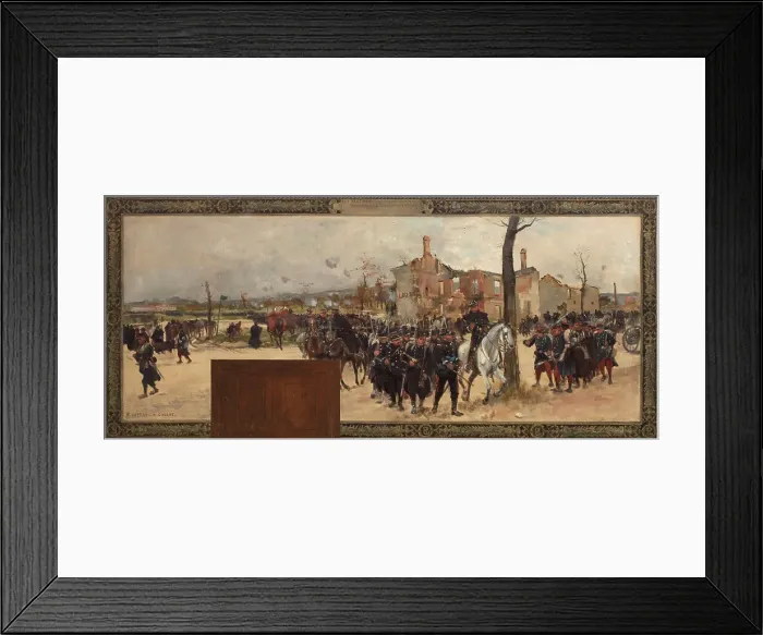 Framed Print : Esquisse pour le cabinet du Préfet de l'Hôtel de Ville de Paris : La défense extérieure, 1889. Creators: René Joseph Gilbert, Henri-Louis Dupray