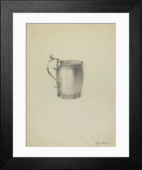 Framed Print : Silver Mug, c. 1986. Creator: Holger Hansen Framed Print : Silver Mug, c. 1986. Creator: Holger Hansen