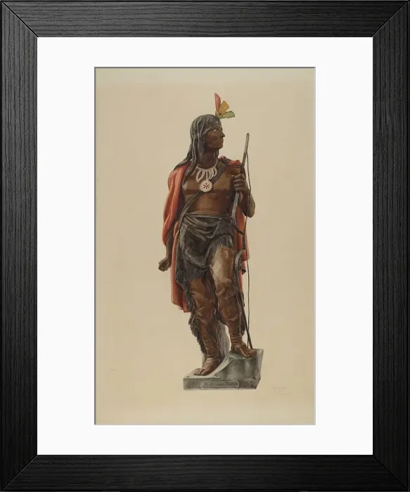 Framed Print : Cigar Store Indian, 1935 / 1942. Creators: Maurice Van Felix, Elizabeth Fairchild Framed Print : Cigar Store Indian, 1935 / 1942. Creators: Maurice Van Felix, Elizabeth Fairchild