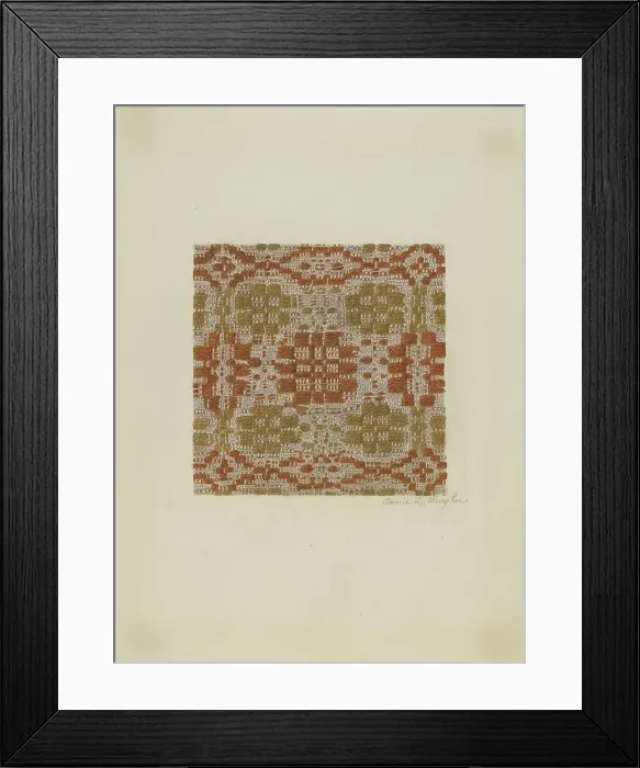 Framed Print : Coverlet Detail, c. 1942. Creator: Annie L. Vaughn Framed Print : Coverlet Detail, c. 1942. Creator: Annie L. Vaughn