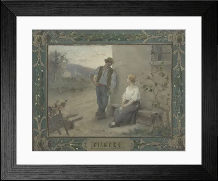Framed Print : Esquisse pour la salle des mariages de la mairie du 14ème : Les Fiancés, 1889. Creator: Adrien-Henri Tanoux Framed Print : Esquisse pour la salle des mariages de la mairie du 14ème : Les Fiancés, 1889. Creator: Adrien-Henri Tanoux