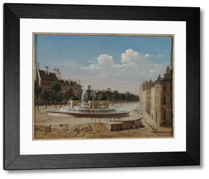 Framed Print : The fountain at Chateau d'eau, Boulevard de Bondy, around 1820, c1820. Creator: Unknown Framed Print : The fountain at Chateau d'eau, Boulevard de Bondy, around 1820, c1820. Creator: Unknown