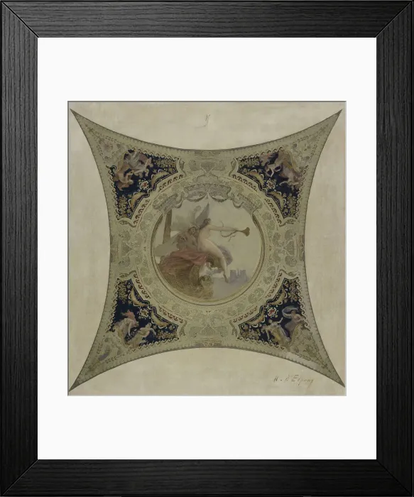 Framed Print : Esquisse pour la galerie Lobau de l'Hôtel de Ville de Paris : La renommée de Paris, 1890. Creator: Hector d Espouy Framed Print : Esquisse pour la galerie Lobau de l'Hôtel de Ville de Paris : La renommée de Paris, 1890. Creator: Hector d Espouy