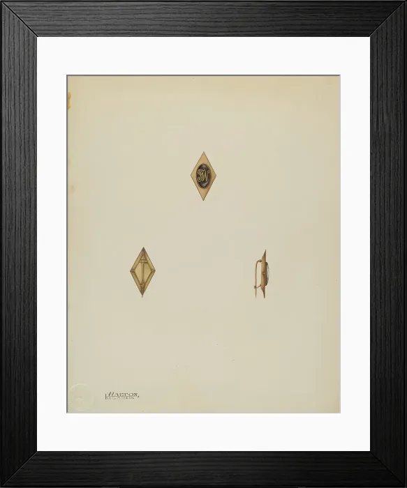 Framed Print : Man's Stick Pin, c. 1938. Creator: Kalamian Walton Framed Print : Man's Stick Pin, c. 1938. Creator: Kalamian Walton