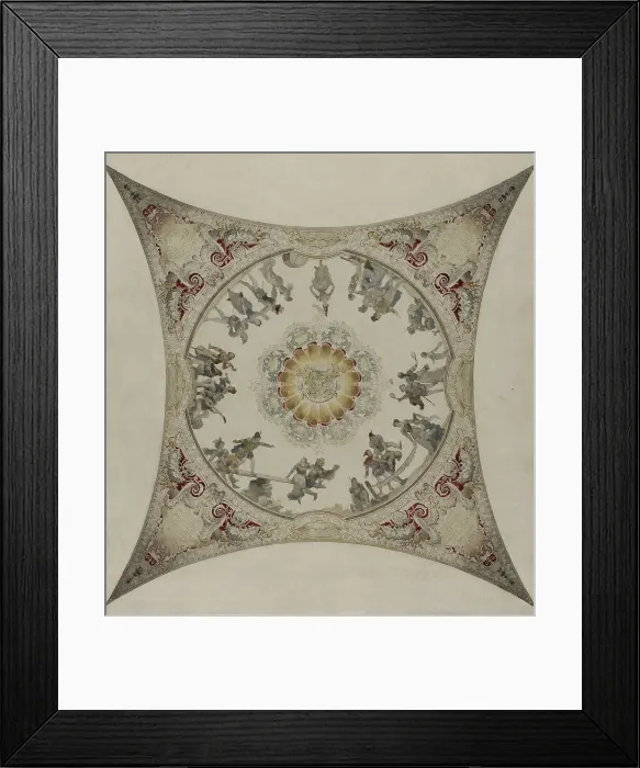 Framed Print : Esquisse pour la galerie Lobau de l'Hôtel de Ville de Paris : Scènes médiévales: jeux... 1890. Creator: Hector d Espouy Framed Print : Esquisse pour la galerie Lobau de l'Hôtel de Ville de Paris : Scènes médiévales: jeux... 1890. Creator: Hector d Espouy