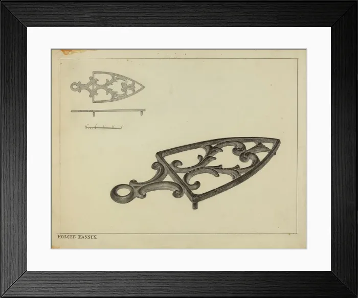 Framed Print : Flat Iron Holder, c. 1937. Creator: Holger Hansen