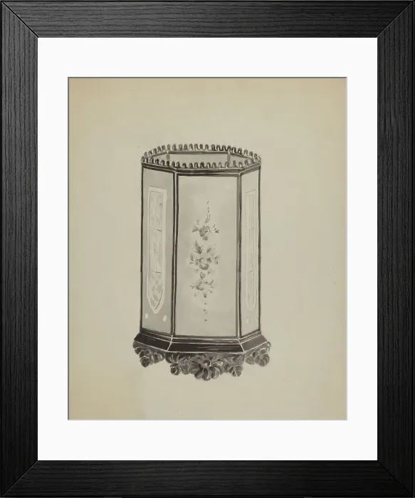 Framed Print : Hall Candle Lantern, c. 1936. Creator: Blanche Waterbury Framed Print : Hall Candle Lantern, c. 1936. Creator: Blanche Waterbury
