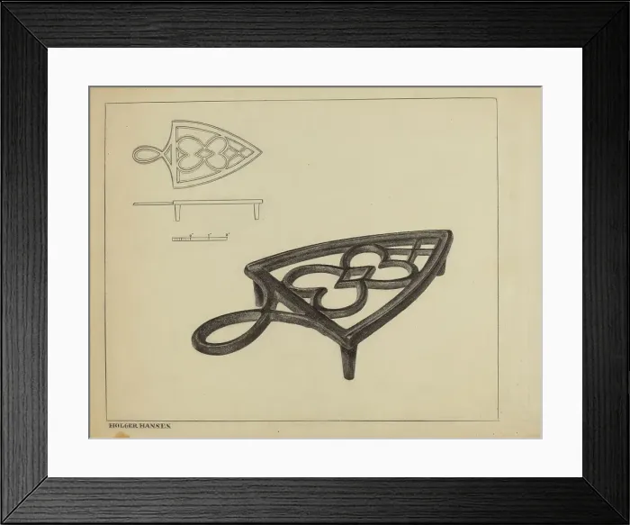 Framed Print : Flat Iron Holder, c. 1937. Creator: Holger Hansen Framed Print : Flat Iron Holder, c. 1937. Creator: Holger Hansen