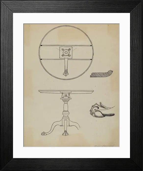 Framed Print : Tilt-top Table, c. 1936. Creator: Holger Hansen Framed Print : Tilt-top Table, c. 1936. Creator: Holger Hansen