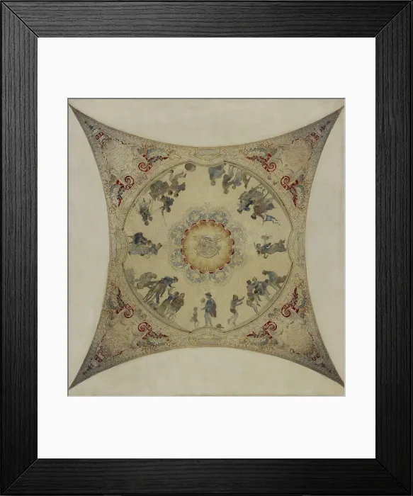Framed Print : Esquisse pour la galerie Lobau de l'Hôtel de Ville : Scènes médiévales : jeux d'enfants... 1890. Creator: Hector d Espouy