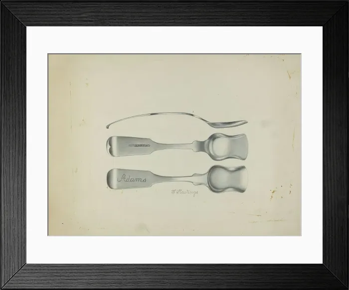 Framed Print : Silver Salt Spoon, c. 1937. Creator: Florence Hastings Framed Print : Silver Salt Spoon, c. 1937. Creator: Florence Hastings