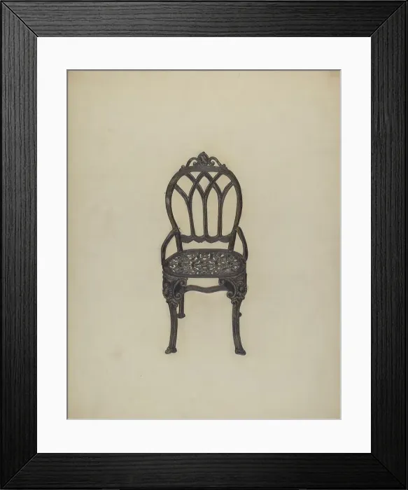 Framed Print : Garden Chair, c. 1938. Creator: Katherine Hastings Framed Print : Garden Chair, c. 1938. Creator: Katherine Hastings