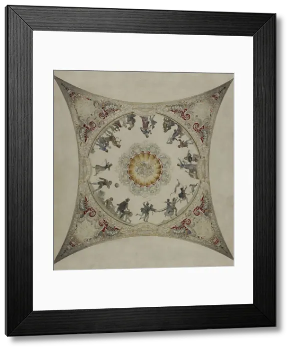 Framed Print : Esquisse pour la galerie Lobau de l'Hôtel de Ville de Paris : Scènes médiévales... 1890. Creator: Hector d Espouy Framed Print : Esquisse pour la galerie Lobau de l'Hôtel de Ville de Paris : Scènes médiévales... 1890. Creator: Hector d Espouy