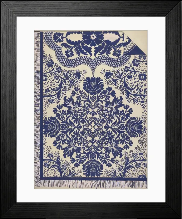 Framed Print : Coverlet, c. 1937. Creator: Katherine Hastings Framed Print : Coverlet, c. 1937. Creator: Katherine Hastings