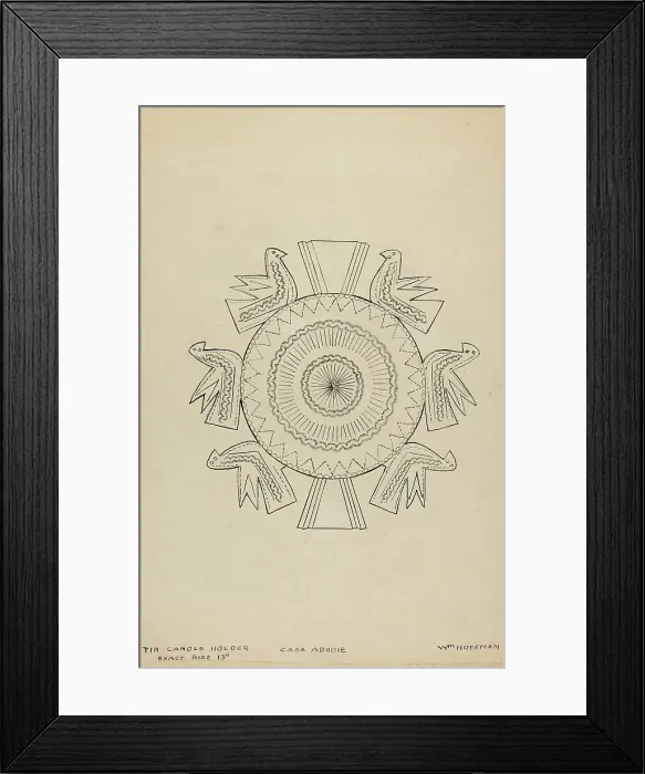 Framed Print : Cut Tin Candle Holder, 1935 / 1942. Creator: William Hoffman Framed Print : Cut Tin Candle Holder, 1935 / 1942. Creator: William Hoffman