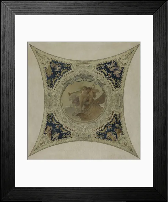 Framed Print : Esquisse pour la galerie Lobau de l'Hôtel de Ville de Paris : La renommée de Paris, 1890. Creator: Hector d Espouy Framed Print : Esquisse pour la galerie Lobau de l'Hôtel de Ville de Paris : La renommée de Paris, 1890. Creator: Hector d Espouy