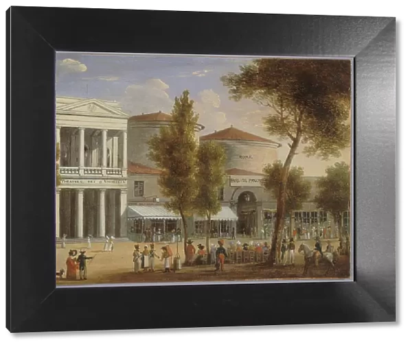 Variety theatre and le passage des Panoramas, boulevard Montmartre, c1825. Creator: Unknown