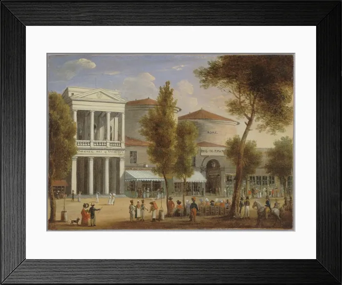 Framed Print : Variety theatre and le passage des Panoramas, boulevard Montmartre, c1825. Creator: Unknown Framed Print : Variety theatre and le passage des Panoramas, boulevard Montmartre, c1825. Creator: Unknown