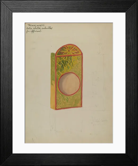 Framed Print : Watch Case, 1935 / 1942. Creator: Thomas Watts Framed Print : Watch Case, 1935 / 1942. Creator: Thomas Watts