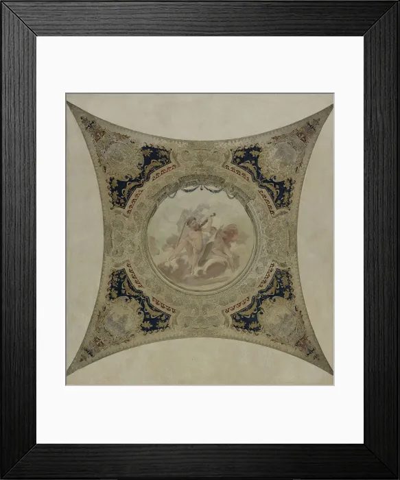 Framed Print : Esquisse pour la galerie Lobau de l'Hôtel de Ville de Paris : Génies musiciens - Monuments... 1890. Creator: Hector d Espouy Framed Print : Esquisse pour la galerie Lobau de l'Hôtel de Ville de Paris : Génies musiciens - Monuments... 1890. Creator: Hector d Espouy