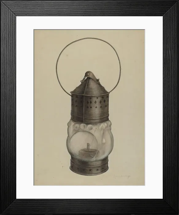 Framed Print : New England Lantern, c. 1937. Creator: Harry Jennings Framed Print : New England Lantern, c. 1937. Creator: Harry Jennings