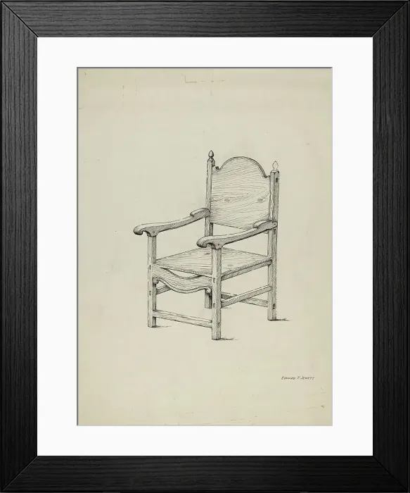 Framed Print : Chair (Scale Drawing), 1936. Creator: Edward Jewett Framed Print : Chair (Scale Drawing), 1936. Creator: Edward Jewett