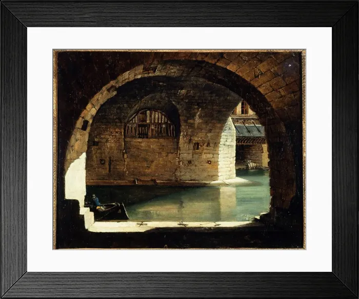 Framed Print : View of the Hôtel-Dieu laundry, around 1820, current 4th arrondissement. Creator: Unknown Framed Print : View of the Hôtel-Dieu laundry, around 1820, current 4th arrondissement. Creator: Unknown
