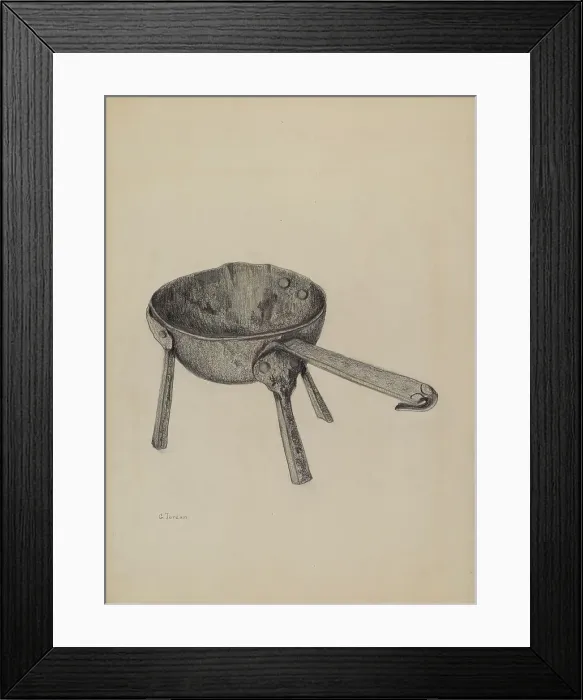 Framed Print : Iron Ladle, c. 1941. Creator: Genevieve Jordan Framed Print : Iron Ladle, c. 1941. Creator: Genevieve Jordan
