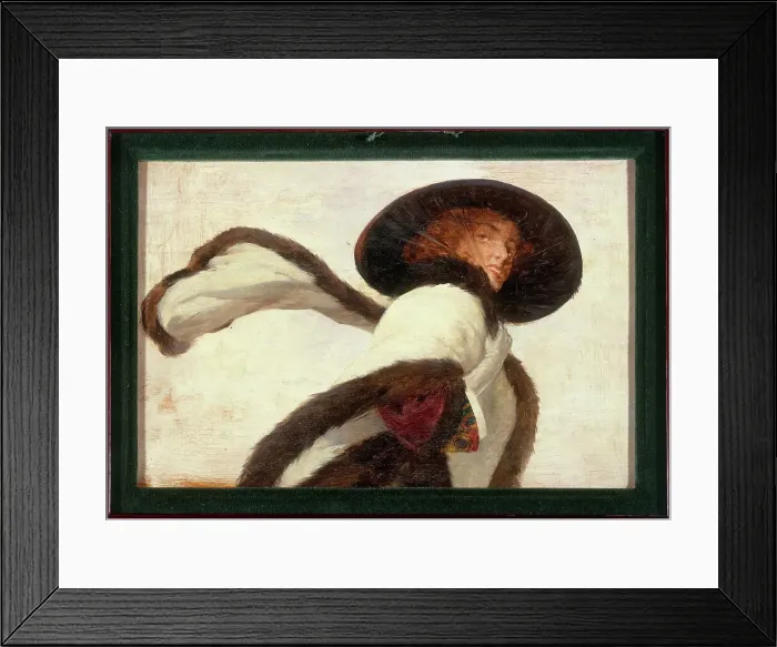 Framed Print : Woman with a scarf, c1910. Creator: Unknown Framed Print : Woman with a scarf, c1910. Creator: Unknown