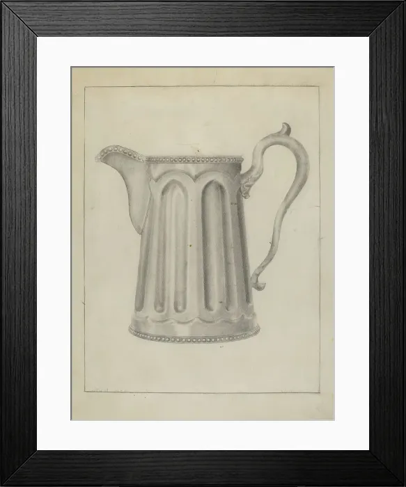 Framed Print : Pewter Creamer, 1935 / 1942. Creator: Samuel O. Klein Framed Print : Pewter Creamer, 1935 / 1942. Creator: Samuel O. Klein