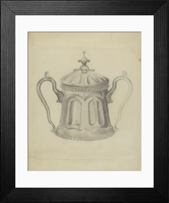 Framed Print : Pewter Sugar Bowl, 1935 / 1942. Creator: Samuel O. Klein Framed Print : Pewter Sugar Bowl, 1935 / 1942. Creator: Samuel O. Klein