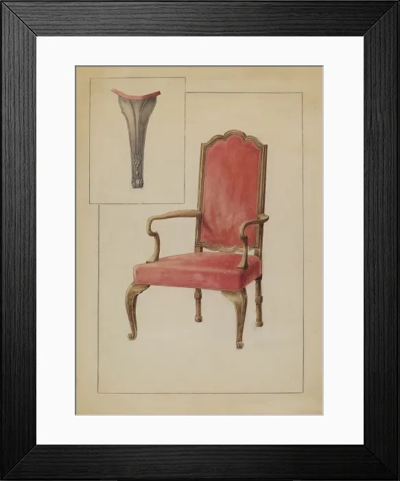 Framed Print : Armchair, c. 1936. Creator: Simon Weiss Framed Print : Armchair, c. 1936. Creator: Simon Weiss