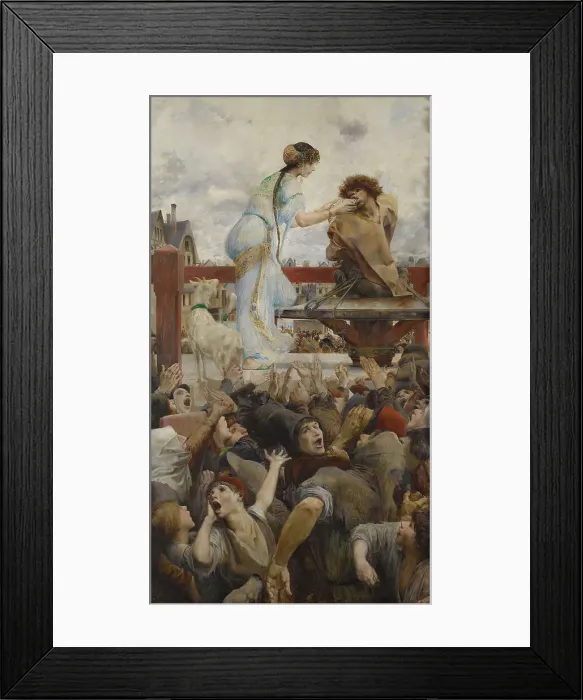 Framed Print : Une larme pour une goutte d'eau (Notre-Dame de Paris), 1903. Creator: Luc Olivier Merson Framed Print : Une larme pour une goutte d'eau (Notre-Dame de Paris), 1903. Creator: Luc Olivier Merson