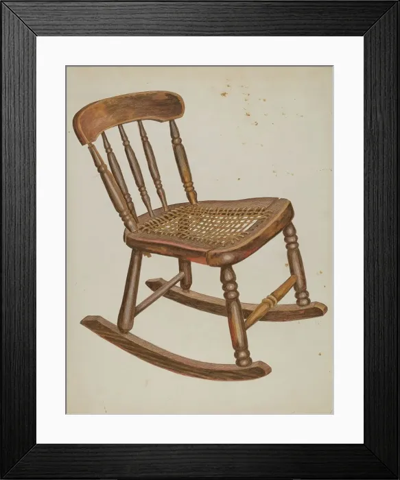 Framed Print : Rocking Chair, Small, Child's, 1937. Creator: Simon Weiss Framed Print : Rocking Chair, Small, Child's, 1937. Creator: Simon Weiss
