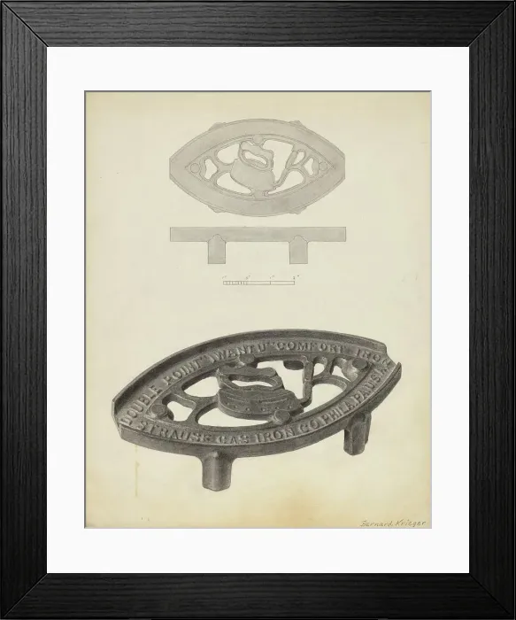 Framed Print : Flat Iron Holder, c. 1939. Creator: Bernard Krieger Framed Print : Flat Iron Holder, c. 1939. Creator: Bernard Krieger