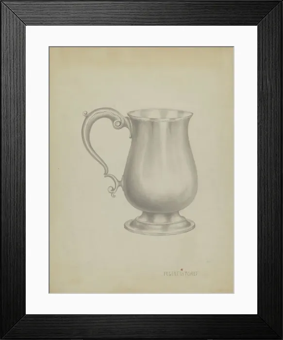 Framed Print : Silver Mug, c. 1936. Creator: Eugene La Foret Framed Print : Silver Mug, c. 1936. Creator: Eugene La Foret