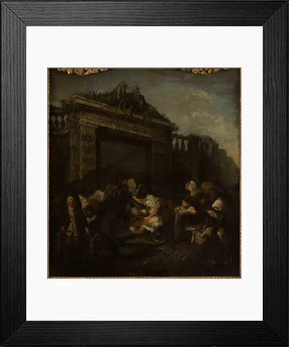 Framed Print : Quarrel at the Fountain, c1760. Creator: Unknown Framed Print : Quarrel at the Fountain, c1760. Creator: Unknown
