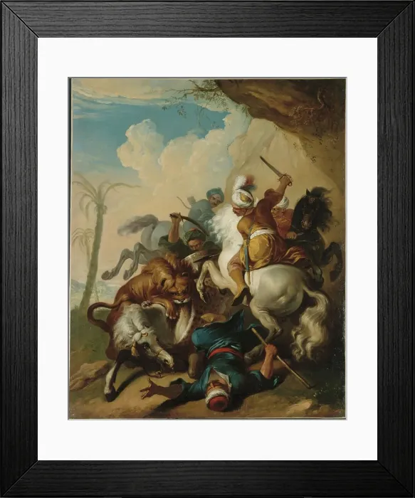Framed Print : Lion hunting, between 1801 and 1900. Creator: Unknown Framed Print : Lion hunting, between 1801 and 1900. Creator: Unknown